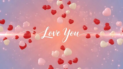 Obraz premium Love You Heart Burst