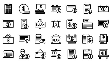 Fototapeta premium Financial Icons Collection with Dollar Signs.