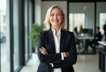 Confident Businesswoman in Modern Office Setting