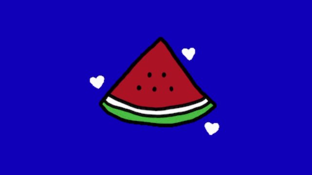 watermelon vector illustration on blue background