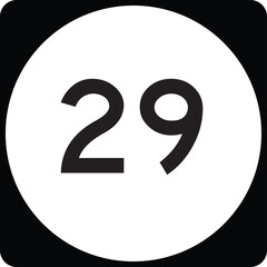 US State Highway Marker 29 Default Design Circular Sign Editable Vector
