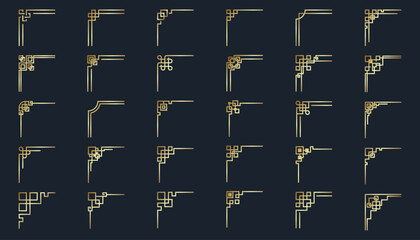 set of chinese traditional frame design, background decoration