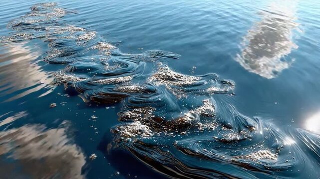 Ocean's Dance: Capturing the mesmerizing flow of ocean, the image portrays the dynamic interaction of water, creating an evocative image of nature's liquid ballet. 
