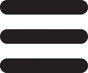 Obraz premium Menu Icon – Black Minimal Hamburger and List Navigation Symbol