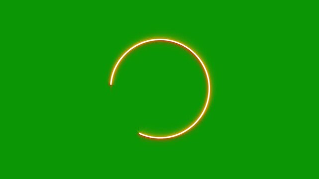 Circles and line art animation, load game data, Icon motion element, Loding round shape animation, Loding round shape motion icon, Technology icon motion graphic, on a green background. 4k video