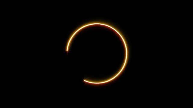 Circles and line art animation, load game data, Loding round shape motion icon, Loding round shape animation, Technology icon motion graphic, Icon motion element, on a black background. 4k video