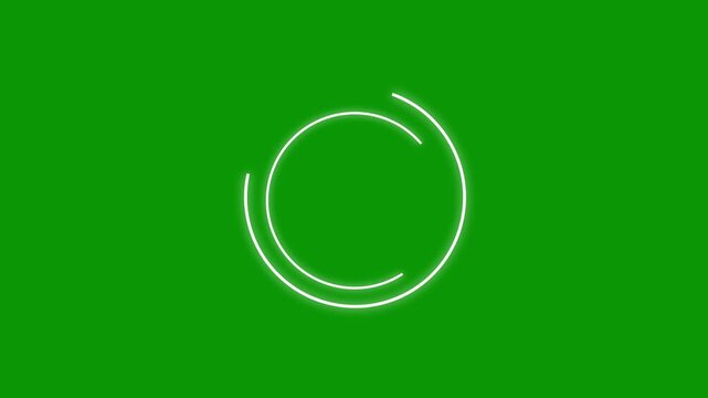 Circles and line art animation, Loding round shape motion icon, load game data, Technology icon motion graphic, Loding round shape animation, Icon motion element, on a green background. 4k video
