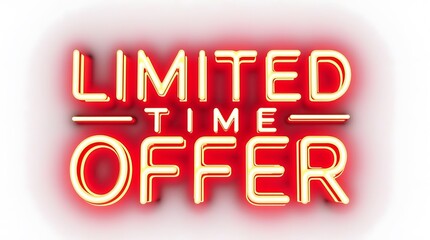 Text &lsquo;LIMITED TIME OFFER&rsquo; for marketing or ads, isolated on white