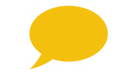 Yellow speech bubble conversation dialogue chat communication isolated on a transparent background