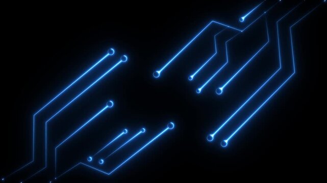 Abstract geometric connect lines and dots.Simple technology graphic background.Illustration Vector design Network and Connection concept. Neon glowing Circuit Logo Template icon design animation