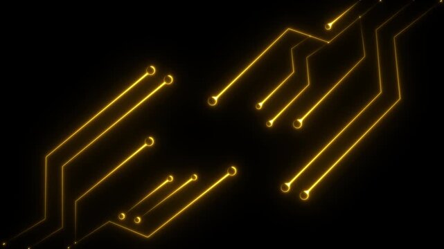 Abstract geometric connect lines and dots.Simple technology graphic background.Illustration Vector design Network and Connection concept. Neon glowing Circuit Logo Template icon design animation