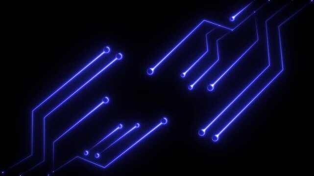 Abstract geometric connect lines and dots.Simple technology graphic background.Illustration Vector design Network and Connection concept. Neon glowing Circuit Logo Template icon design animation