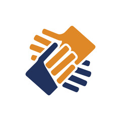 Fototapeta premium Hands joining together in unity isolated on transparent background