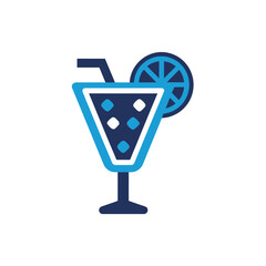 Obraz premium Refreshing blue cocktail isolated on transparent background