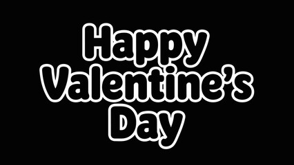 Obraz premium Happy Valentine's Day Text with Heart Symbol on Solid Black Background