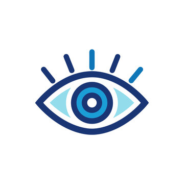 Illustrated eye icon isolated on transparent background