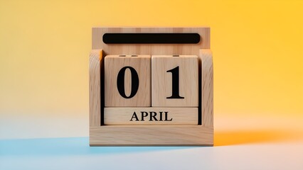 Perpetual calendar displaying the date 1st of april