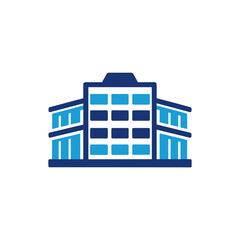 Modern office building isolated on transparent background