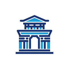 Ancient greek temple isolated on transparent background