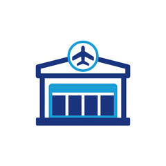 Modern building with arched entrance isolated on transparent background