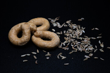 Naklejka premium Beautiful and simple still life of fennel tarallini