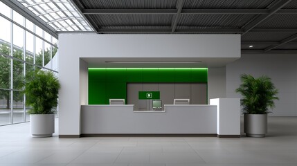 Smart Retail Checkout with Facial Recognition Payment in Clean Futuristic Store Interior
