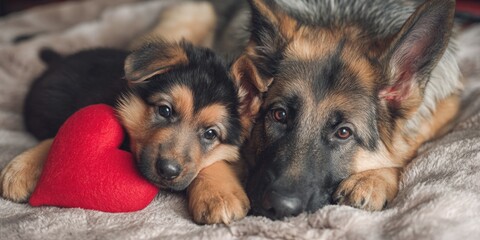 Adorable Puppies with Heart