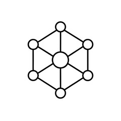 Geometric shape with circles and lines art on transparent background silhouette