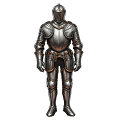 Full Knight Armor Suit Metal Black Background