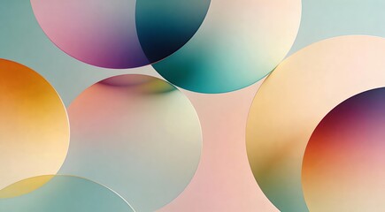 Abstract Colorful Circles Background with Soft Gradient and Glass Effect