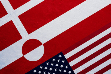 Denmark and United States Relations Over Greenland, Strategic Arctic Cooperation and Diplomacy, National Flags Background, Security Interests, International Policy and Arctic Geopolitics