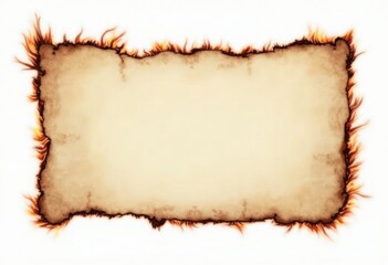 Aged Parchment with Fiery Edges for Creative Projects