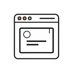 Fototapeta premium Browser window with content illustration on transparent background silhouette