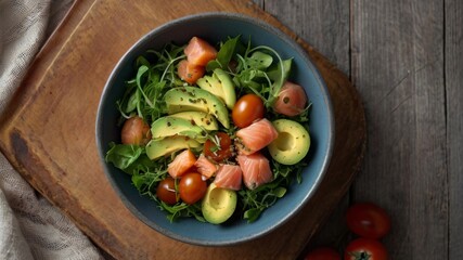 Poke with vegetables and fish 