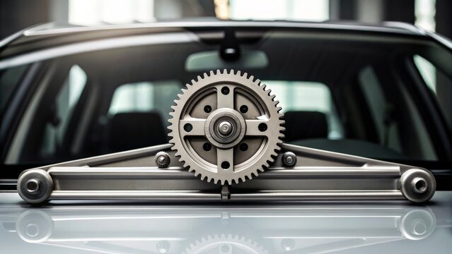 Windshield Wiper Motor Assembly with Gears Detail Gigapixel