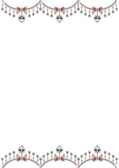 Graceful decorative border featuring delicate bows and sparkling jewels, creating an elegant and festive frame for celebrations and luxurious design projects