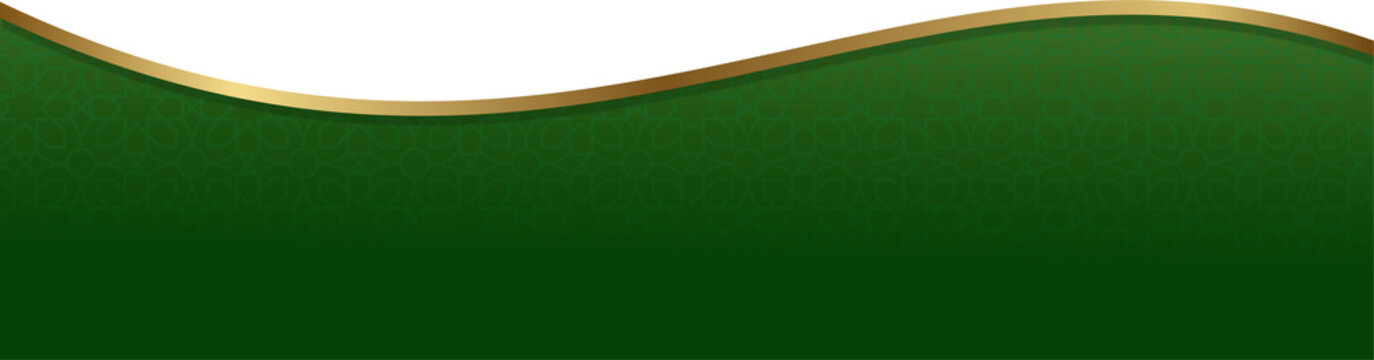 Emerald Green and Gold Wavy Banner