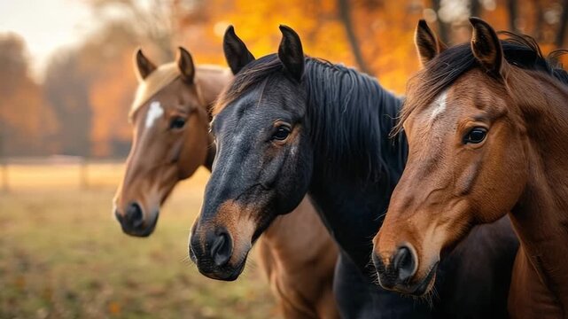 three horses