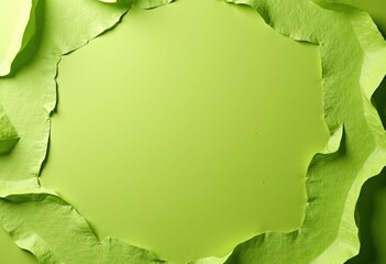 Torn Green Paper Background with Circular Cutout for Text or Images