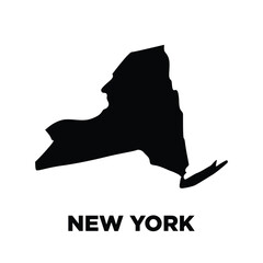 New York map isolated on white background silhouette, united states of America. Flat concept icon symbol vector illustration.