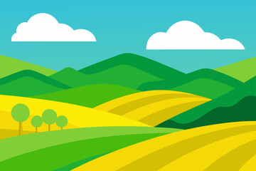 Obraz premium landscape with hills and mountains