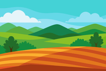 Obraz premium landscape with hills and mountains