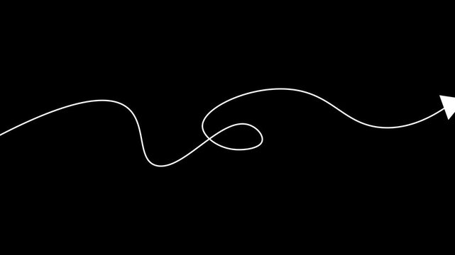Animated Direction Arrow Overlay on Black Background
