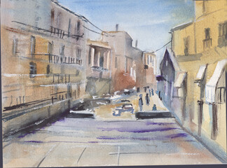 Cityscape on a summer afternoon