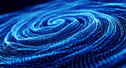 Abstract blue particle swirl, creating dynamic wave texture ideal for tech, science, or energy concepts Background, wallpaper, banner