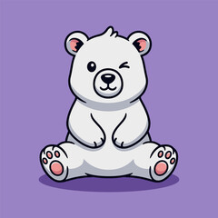 Obraz premium Cute white bear sitting Vector