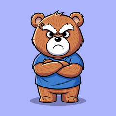Angry bear with arms crossed Vector