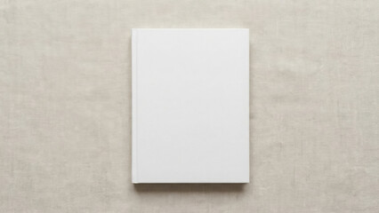 Fototapeta premium Blank White Notebook Mockup on Light Textured Surface for Creative Stationery Design