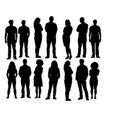 different posses of man and woman silhouette pack