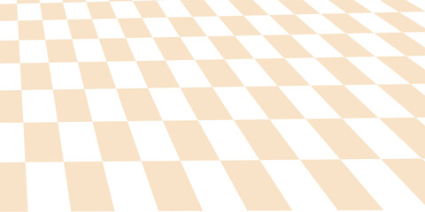 Beige checkerboard pattern vector background. Retro chessboard geometric design template
